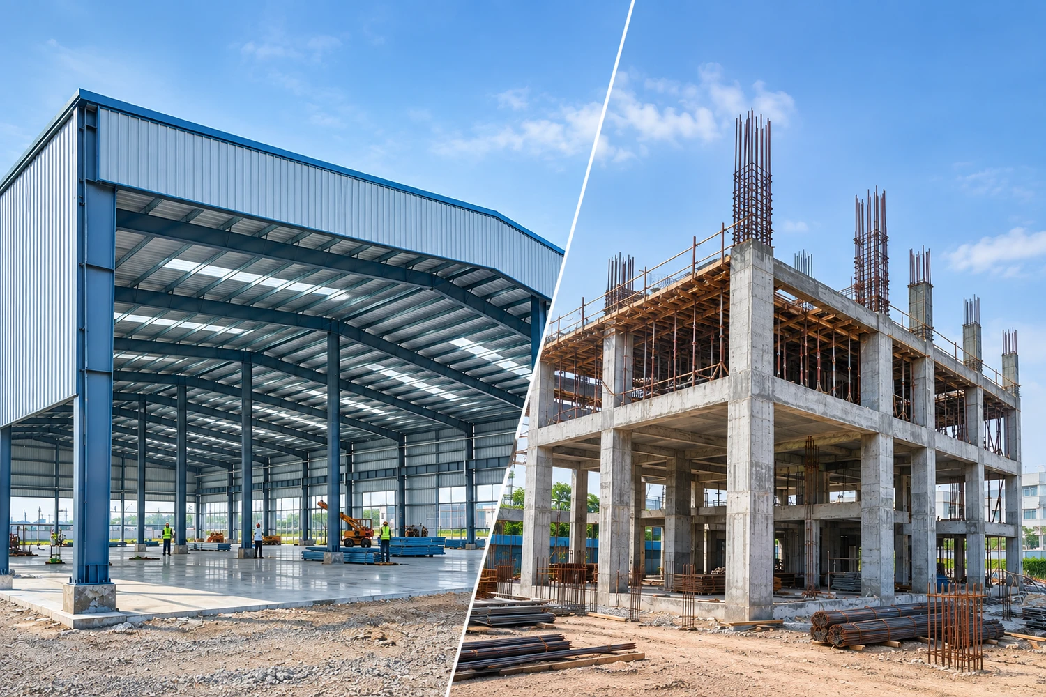 Comparison of pre-engineered steel building and RCC construction structure in India